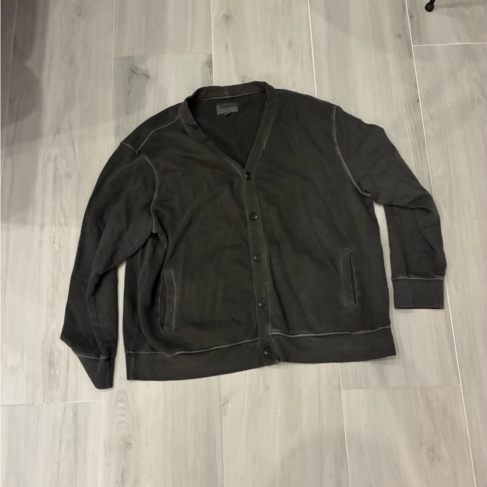 100% cotton Button-Up Cardigan, garment dyed